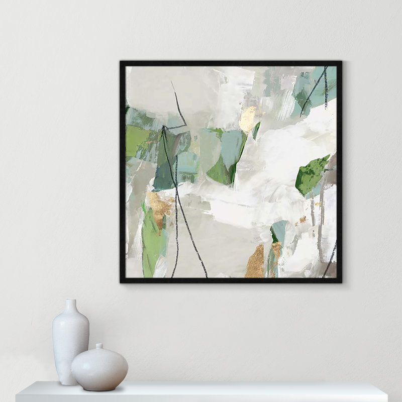 Enchanted Emerald I by Tom Reeves Print, 32" H x 32" W, Black Slim Framed