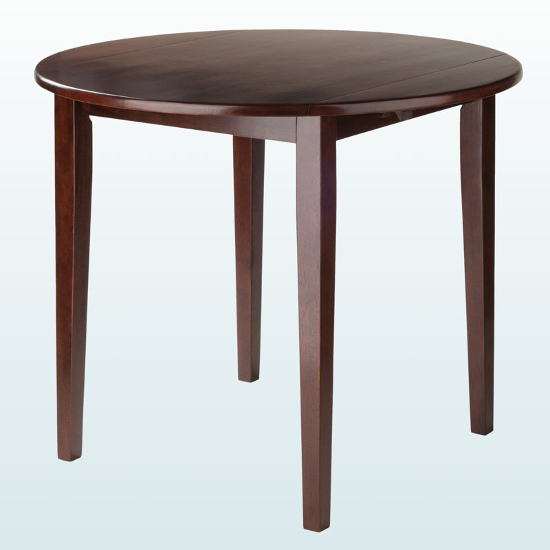 Rufus Walnut Round Drop Leaf Dining Table