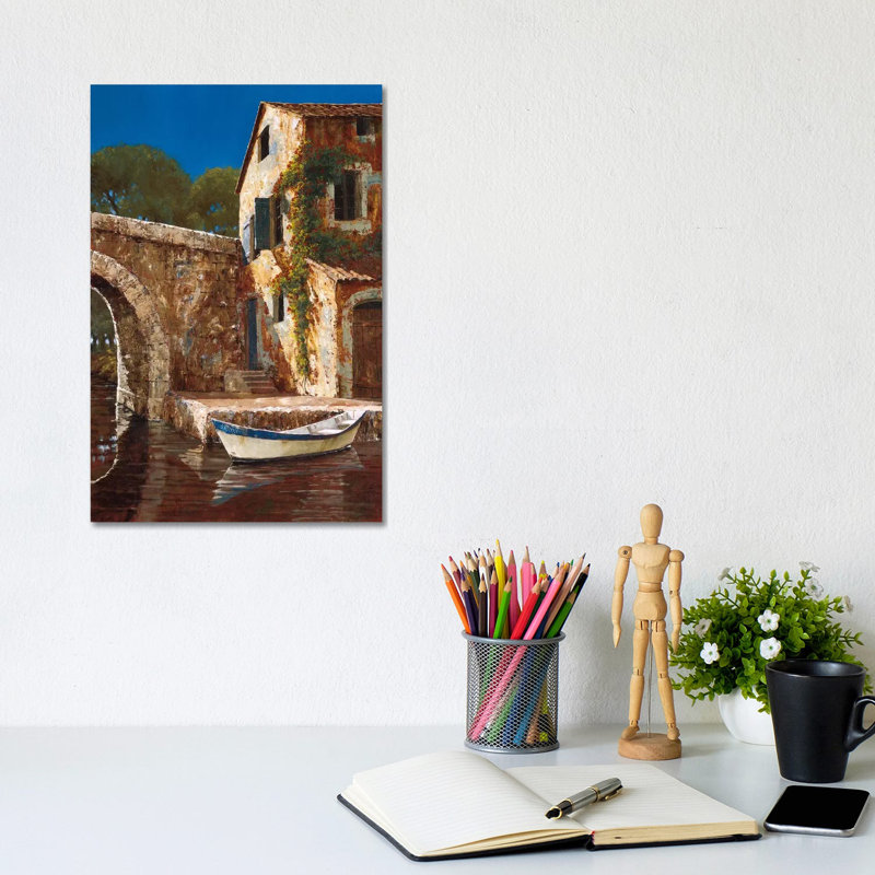 Climbing Roses by Gilles Archambault - Wrapped Canvas Painting, 20.32 cm H x 30.48 cm W