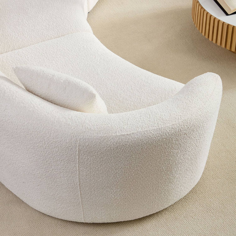 Canapé modulaire courbé 3 pièces avec cinq coussins