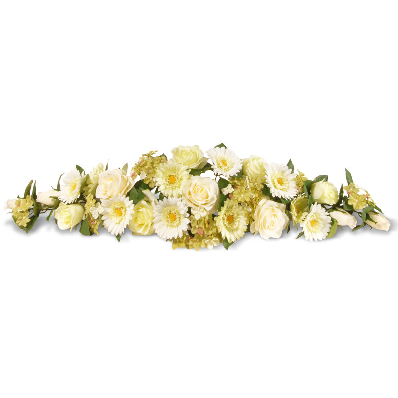 33" Spring Flowers Swag, Ivory