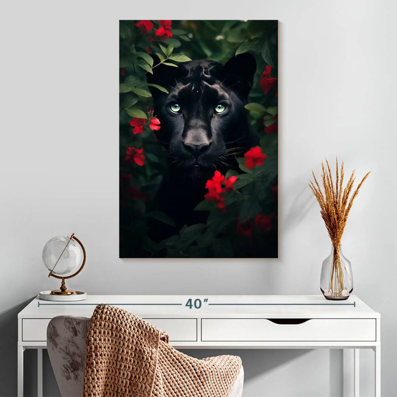 Fleurs de panthère noire Brampt II, H 30 po x l 20 po