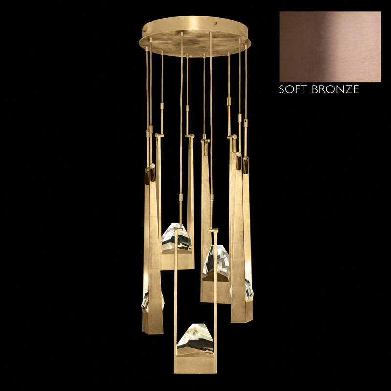 Strata 10 - Light LED Cluster Pendant, Soft Bronze