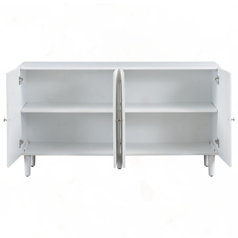 Rehaussez votre intérieur avec l'élégant buffet à quatre portes, Blanc