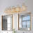 29" Modern Crystal Bathroom Vanity Light, 5-Light Golden Wall Sconce With Clear Glass Shade, Elegant Wall Mount Lighting For Bathroom, Powder Room, Or Vanity Mirror (No Bulbs)-1298998819-1298998818-1298998821