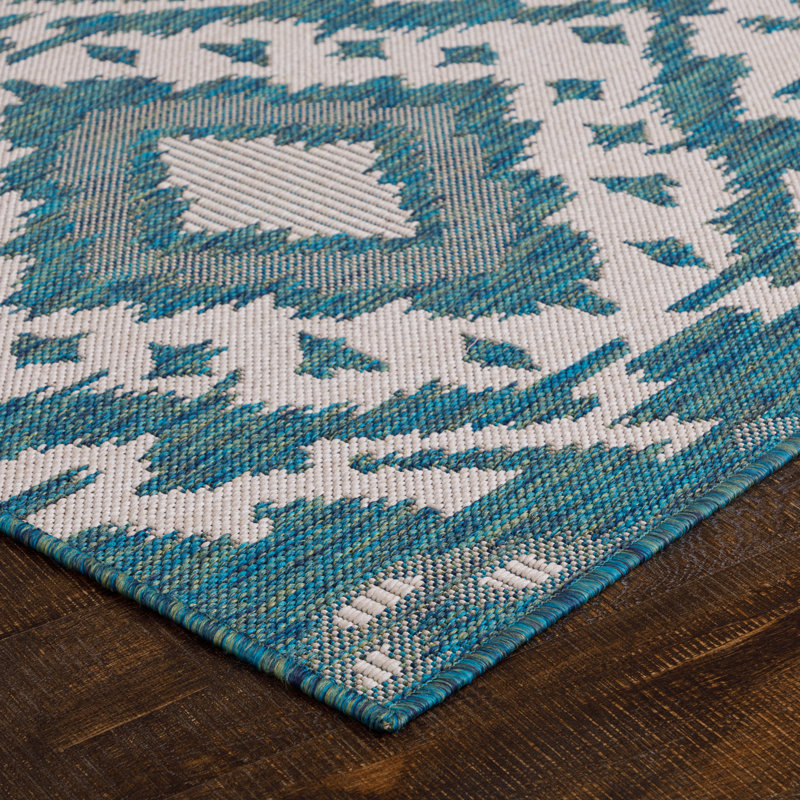 Tapis intérieur / extérieur bleu Barksdale