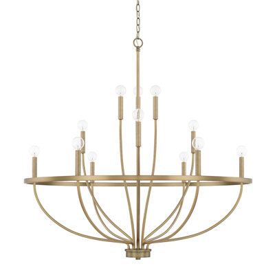 Lustre en roue de chariot style bougie Greyson