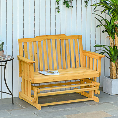 Outsunny 2-Person Patio Swing Glider Bench For Backyard Garden Porch by World Menagerie
