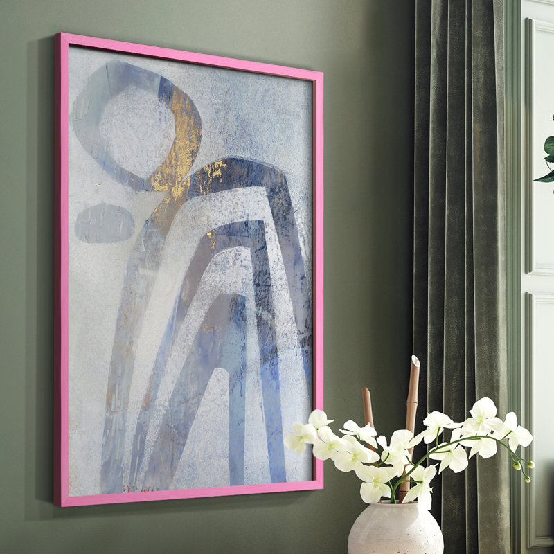 Linx IV Framed Print - Solid Wood, Black, 20" H x 16" W
