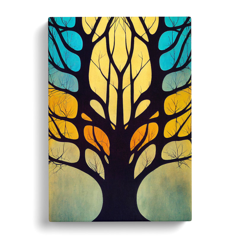 Bold Abstract Tree No.1 - Wall Art, Wrapped Canvas, 76cm H x 50cm W x 3cm D, No Matte
