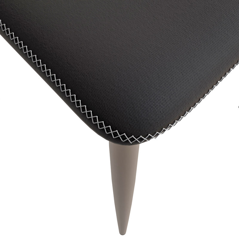 Ensemble de 4 chaises d'appoint rembourrées Leisuremod, Noir, noir, noir, noir