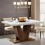 47-Inch White-Toned Rectangular Kitchen Table Seating Four Dining Table featuring Farmhouse with Solid Wood Detail