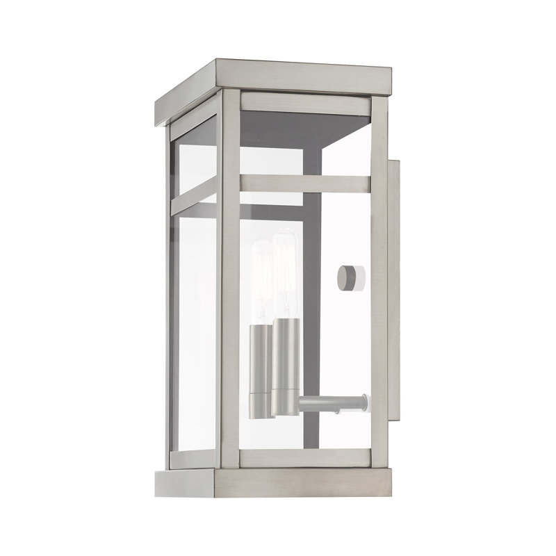 Lanterne murale d'extérieur à 2 ampoules Swann, H 12,75 po x l 7,5 po x P 6,25 po, Nickel brossé