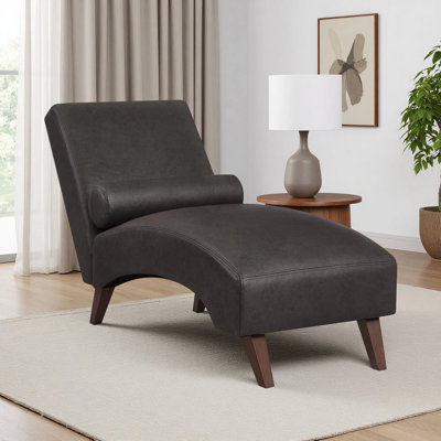 Chaise longue rembourrée 60 po avec traversin