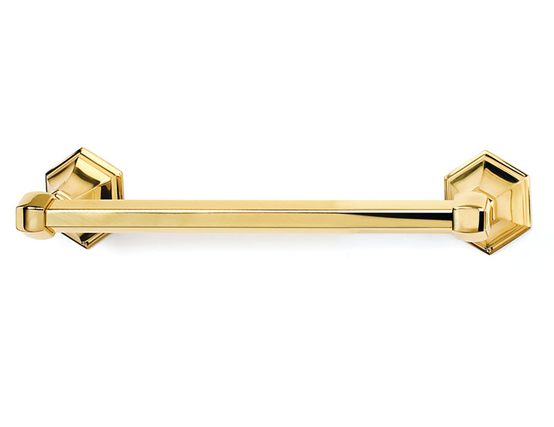Nicole 1 Wall Mounted Towel Bar, Polished Brass