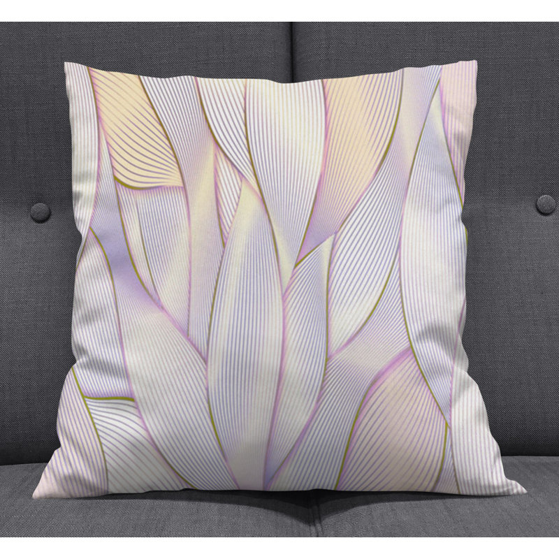 Throw Pillow With Insert, 16"H x 16"W, Purple Floral 1