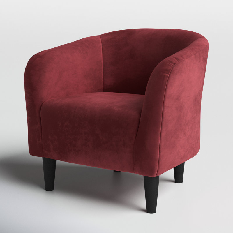 Fauteuil demi-tonneau de 29,50 po de largeur, Microsuède vin Elizabeth