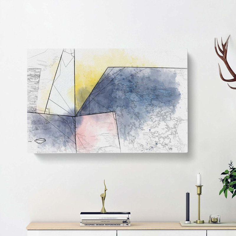 Geometric Angles in Abstract - Wrapped Canvas, 40cm H x 60cm W x 3cm D