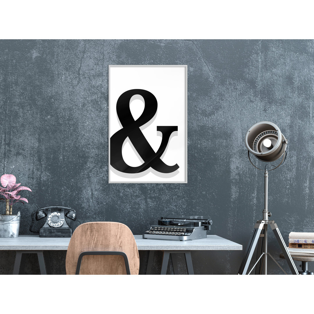 Gerahmte typografische Kunst Ampersand's Shadow