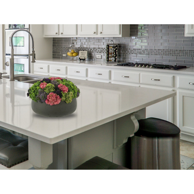 Sedum Arrangement in Fiberstone Planter, Dark Gray