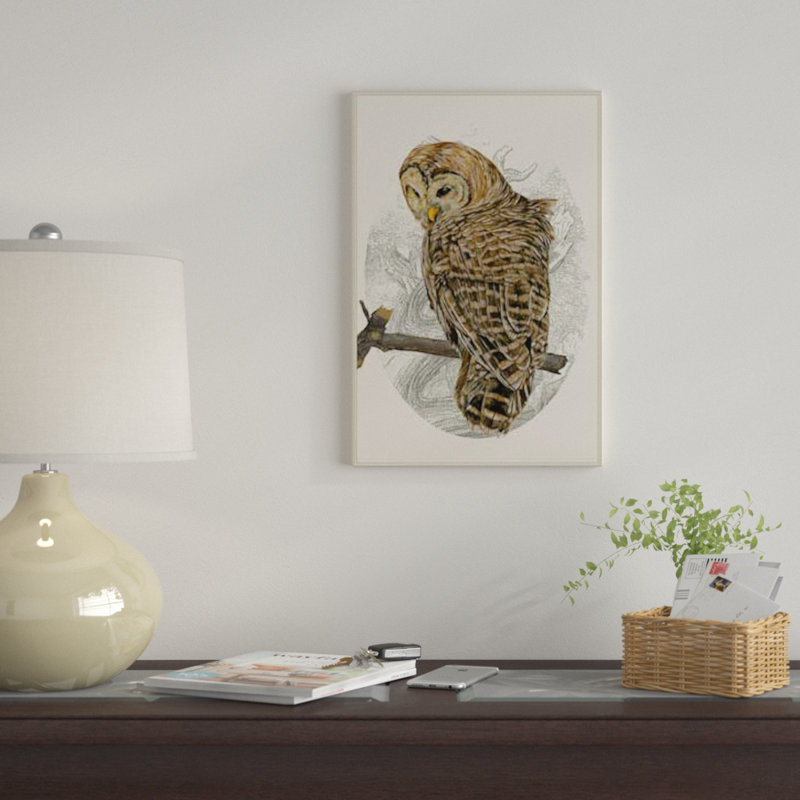 « barred hibou ii », impression sur toile, H 26 po x l 18 po x P 1,5 po