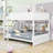 Queen Over Queen Bunk Bed With Built-In Storage Shelves And Charging Station,Ladder-915277161