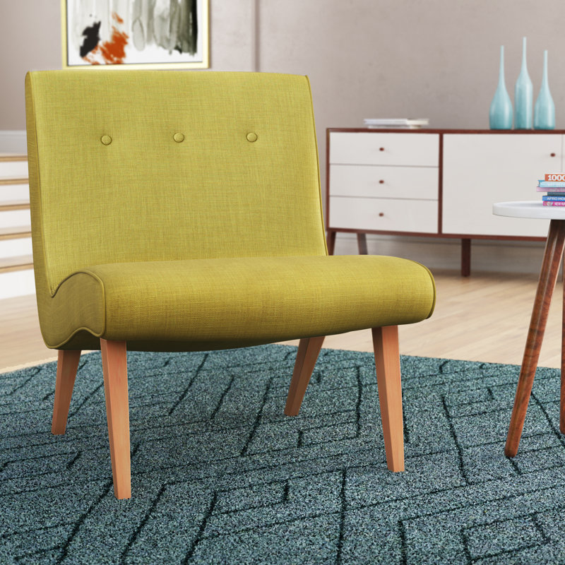 Upholstered Slipper Chair, Green