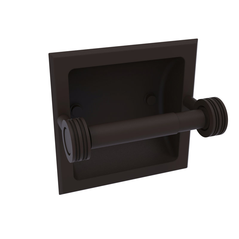 Porte-papier hygiénique encastré à points décoratifs Continental, Bronze huilé