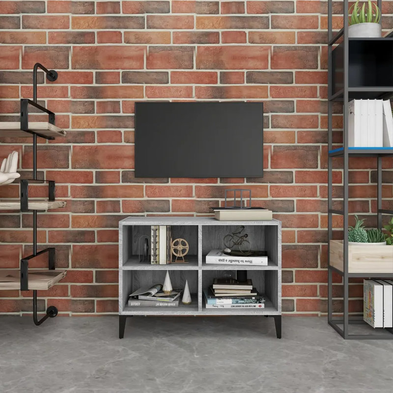 Decarie TV Stand for TVs up to 28", Grey Sonoma