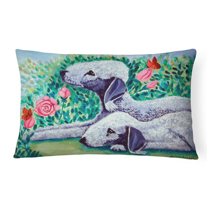 Bedlington Terrier Outdoor Reversible Throw Pillow