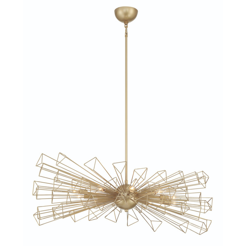 Lustre 10 lumières Dendelio, Doré