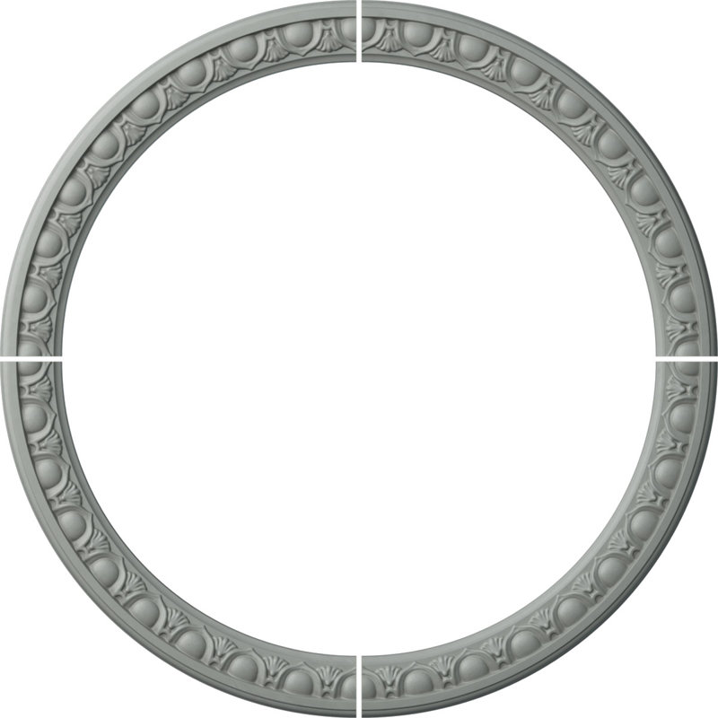Ensemble d'anneaux de plafond Egg and Dart, H 23,75 po x l 23,75 po x P 0,75 po, Paquet de 4 (forme un cercle complet)