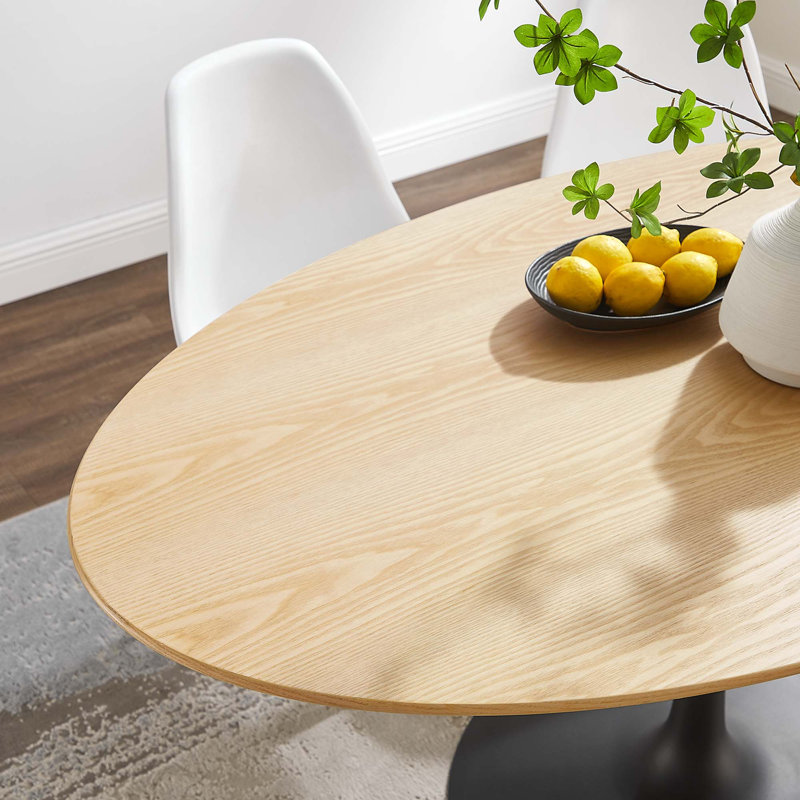 Table de salle à manger Silver Orchid Fein, H 29,5 po x L 35,5 po L 60 po, Naturel, Noir