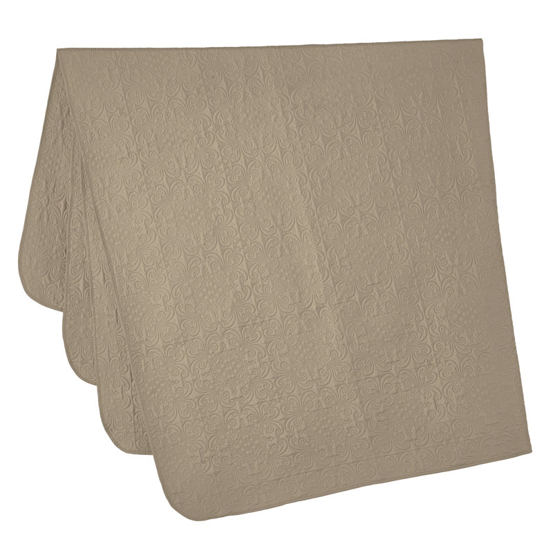 Luca 3-Piece Lightweight Microfiber Oversized Bedspread Set, Queen Coverlet/Bedspread + 2 Standard Shams, Taupe