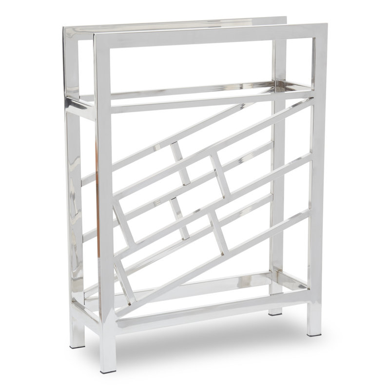 Lanita 12 Bottle Floor Wine Bottle Rack in Silver