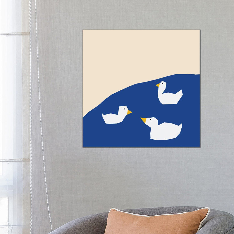 Geese On The Water by Art Mirano - Wrapped Canvas Painting, 66.04 cm H x 66.04 cm W