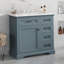 Meuble-lavabo de salle de bain avec lavabo, avec tiroirs rabattables, charnières de porte à fermeture en douceur, idéal pour un usage quotidien et peu encombrant-2098066644