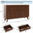 54" Fluted 9 Drawer Wood Dresser with Metal Handles & Curved Profile, Modern TV Stand-1608360545