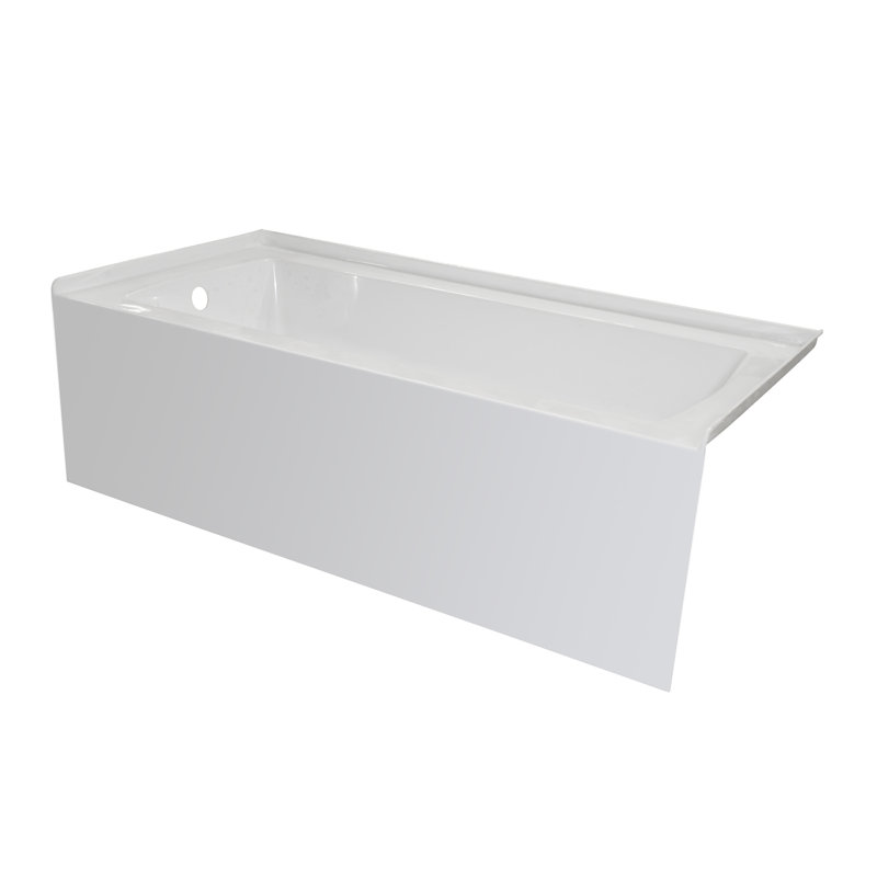 60'' x 34'' Soaking Acrylic Bathtub, Left, White