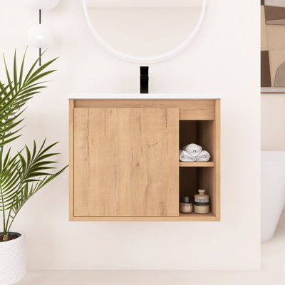 Ensemble de meuble-lavabo simple 24,02 po avec plateau en céramique Benvolio