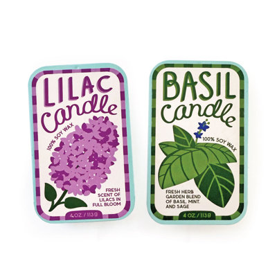 Lilac & Basil Candle Set of 2