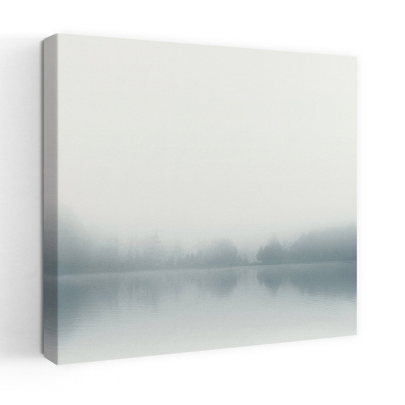 Paysage lointain, paysage contemporain abstrait, H 32 po x l 32 po