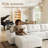 Bendire Oversized 151"W Leather Sectional Sofa Couch W/ Ottoman (with wheels)-1069446501