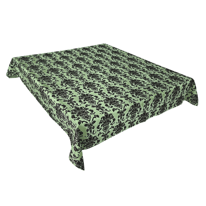 Floral Poplin Damask Tablecloths, 58" Square, Sage