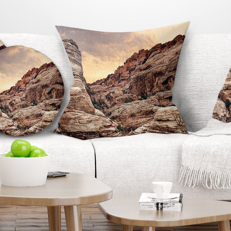 Housse et insert de coussin carré paysage, 16 po x 1 po, Coussin décoratif
