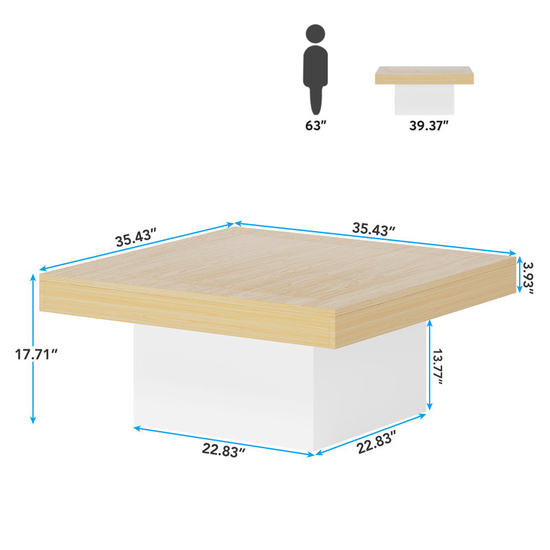Coffee Table, Natural/White