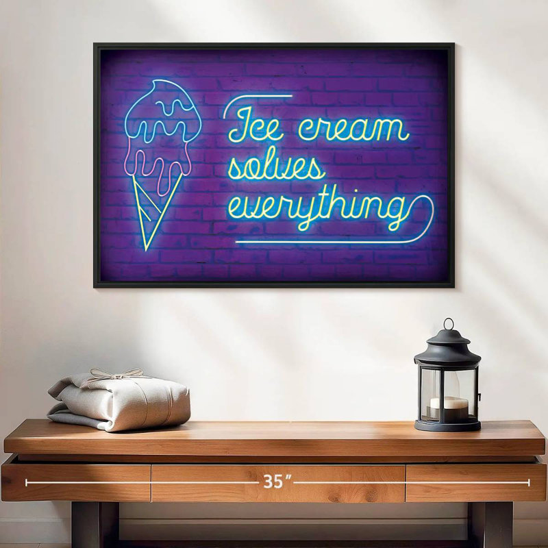 Tergel Ice Cream Solves Everything Neon, 17" H x 25" W