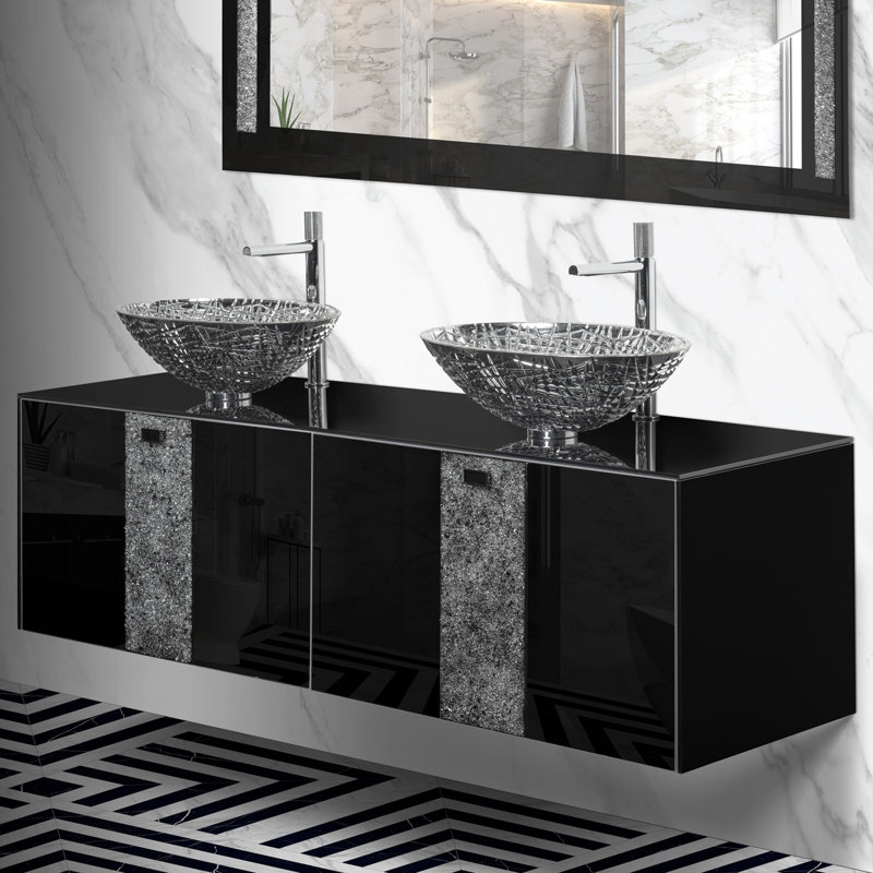Lucent 63'' W Double Vanity, Black