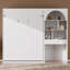 Lit escamotable avec armoire arquée, DEL intégrée, tiroir, cadre de lit mural pliable, plusieurs compartiments de présentation ouverts-133408617