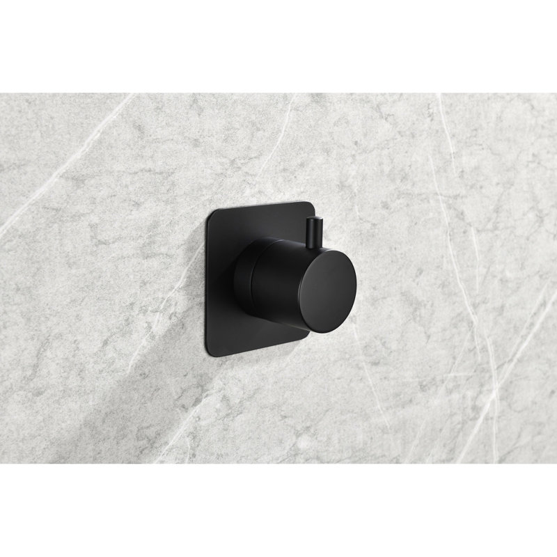 Régulateur de volume de douche réglable - 2,22 po Hauteur, valve en laiton, résistance à la corrosion, antirouille, corps noir mat, 3,48 po, rouille